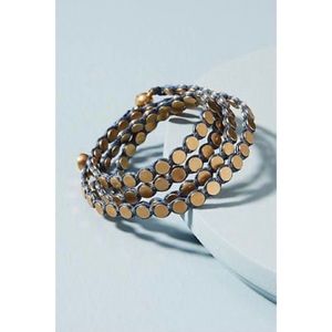 NWT Anthropologie Serefina Penny Wrap Bracelet Dark Gray and Silver Studs